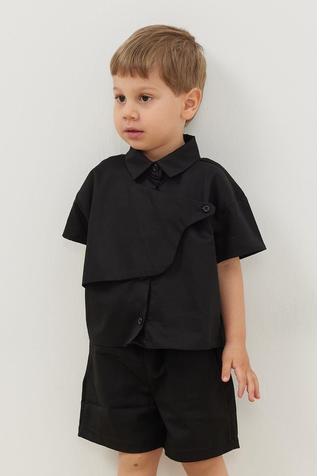 Patchwork Shirt Black