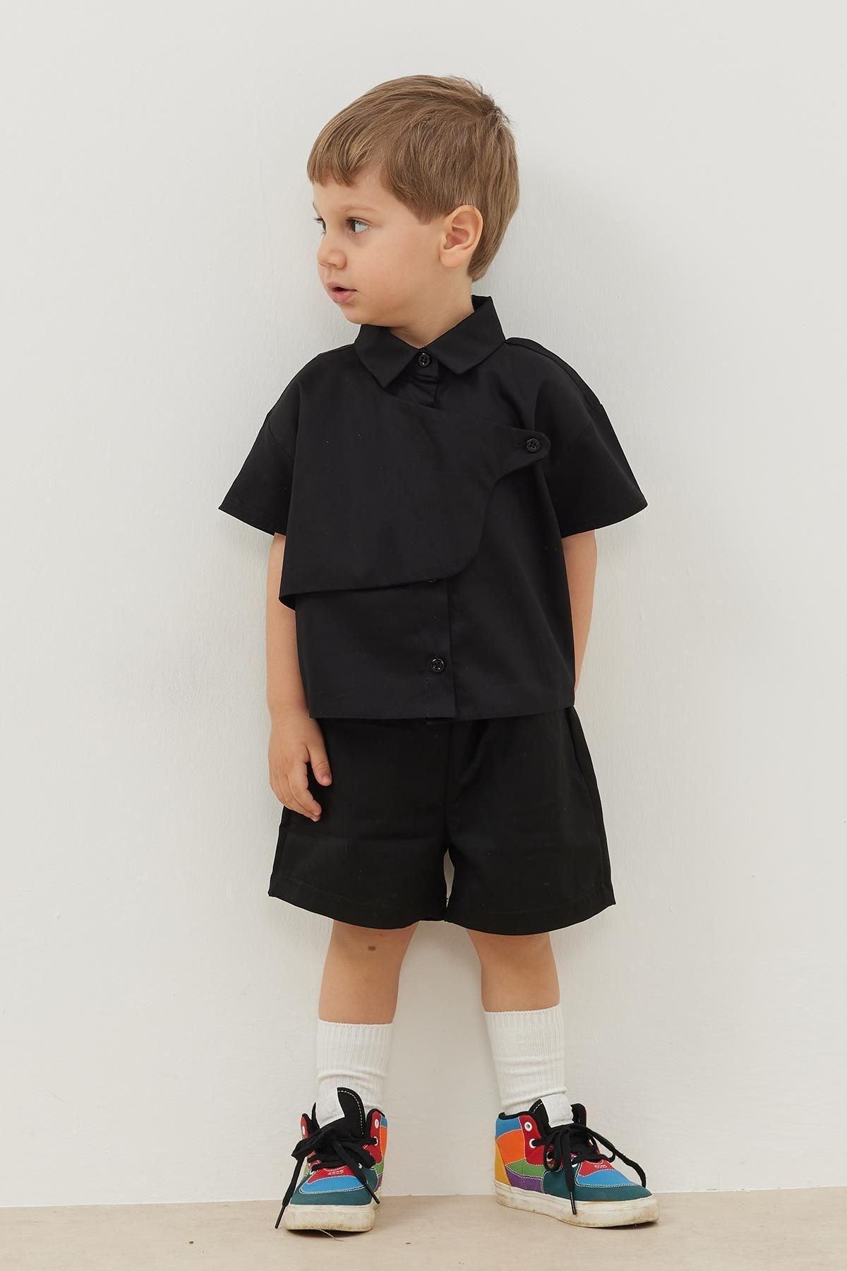 Patchwork Shirt Black