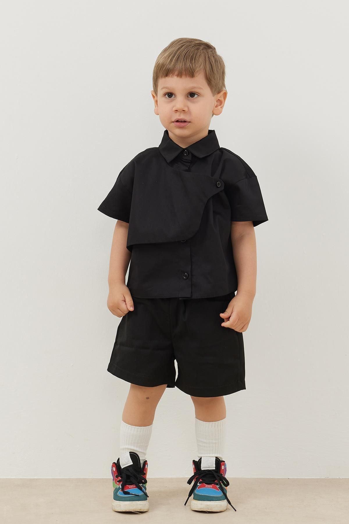 Parçalı Gömlek Siyah