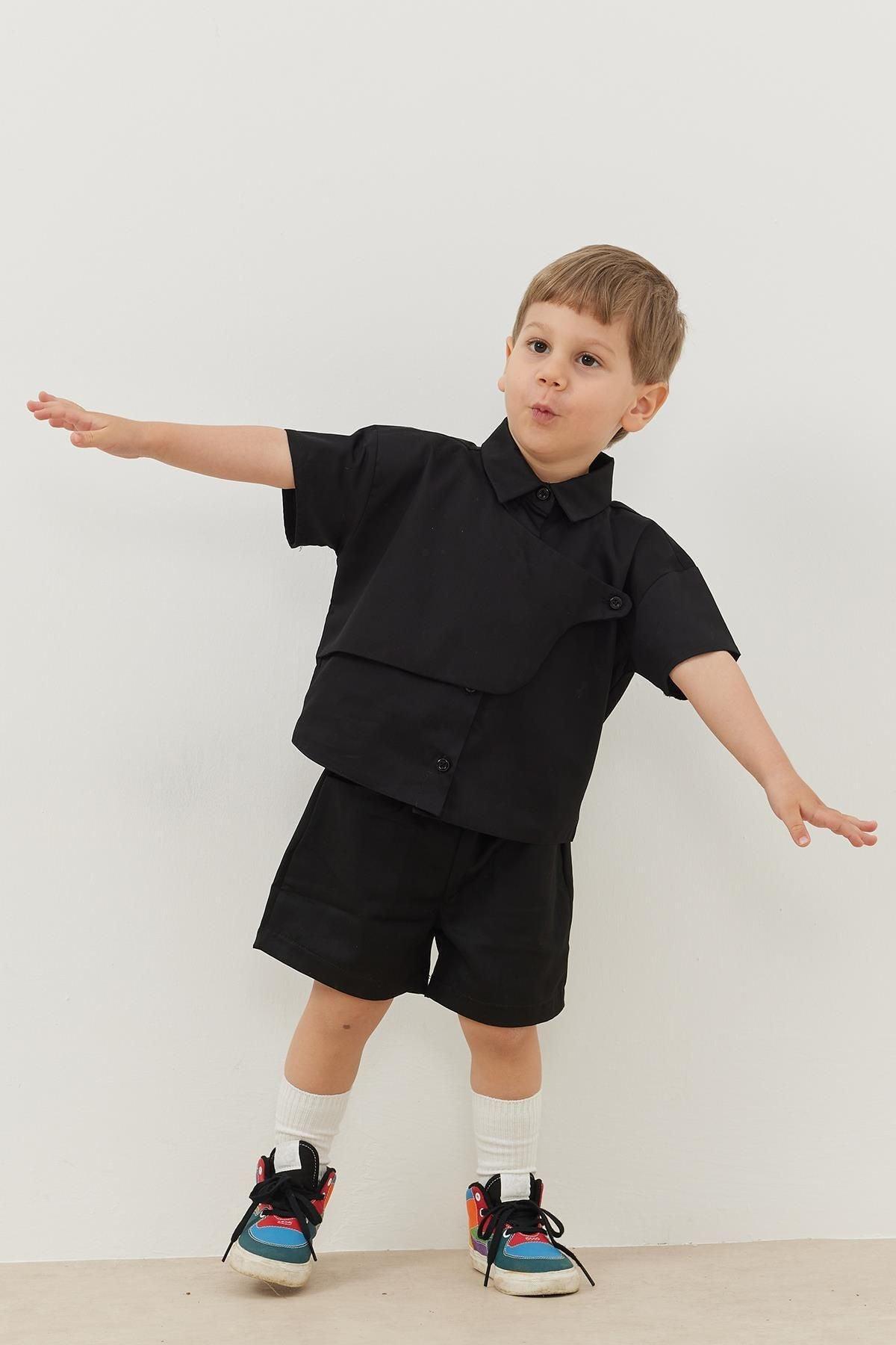 Parçalı Gömlek Siyah