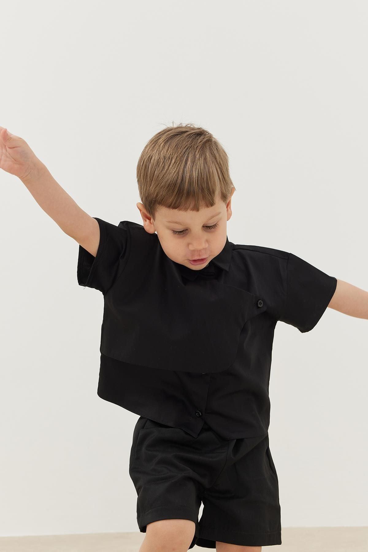 Parçalı Gömlek Siyah