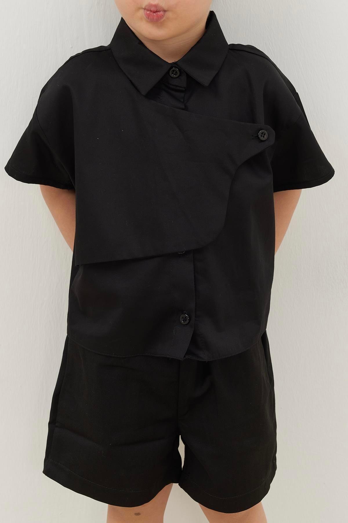 Parçalı Gömlek Siyah