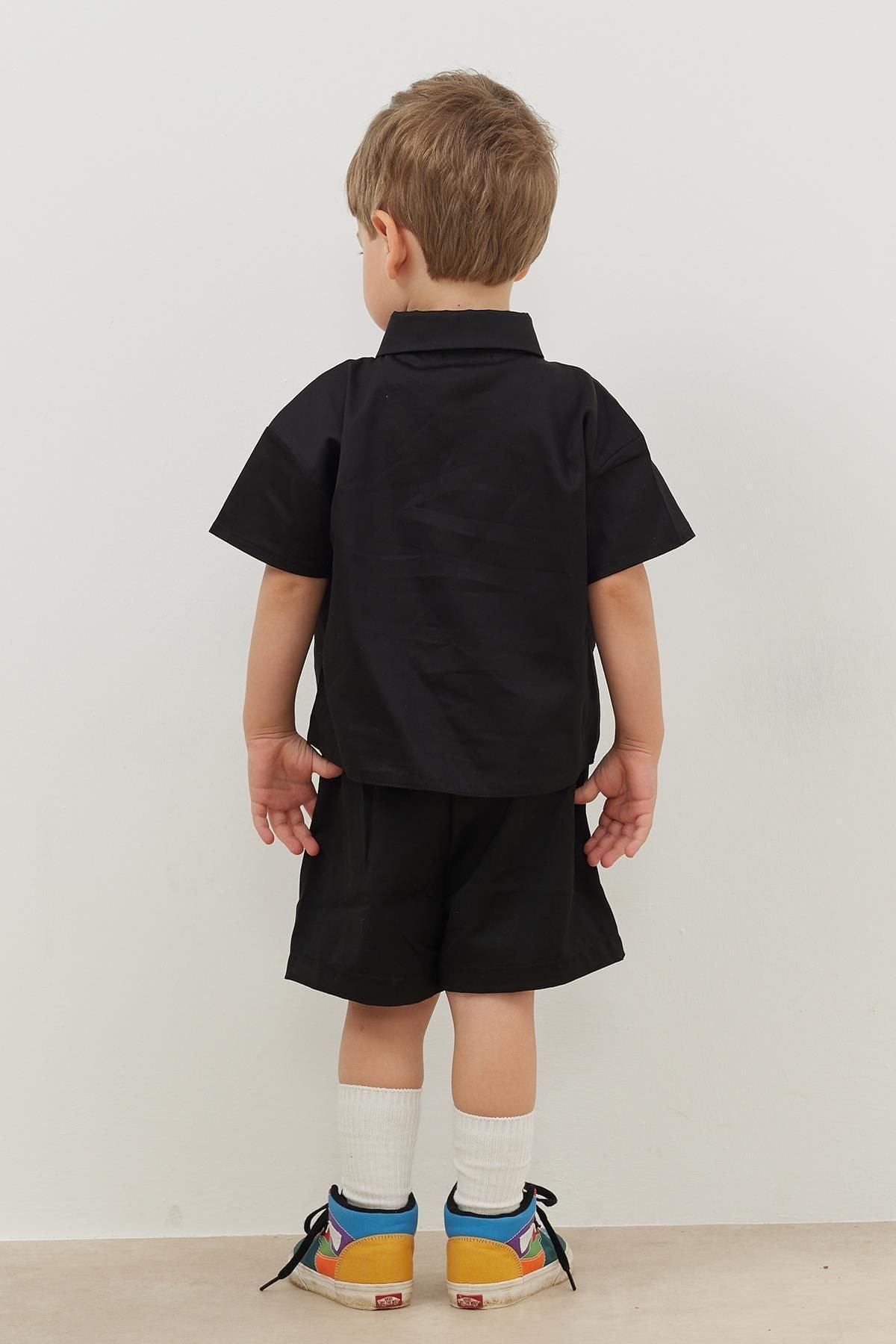 Parçalı Gömlek Siyah