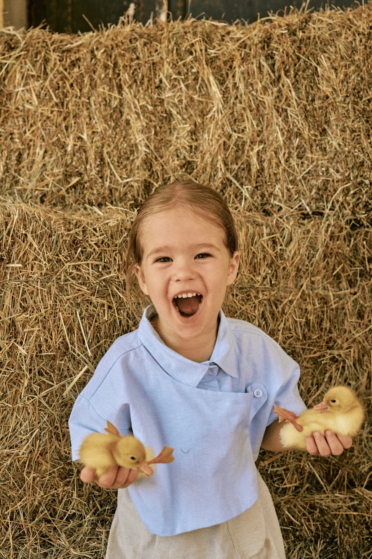 Patchwork Oxford Shirt Blue