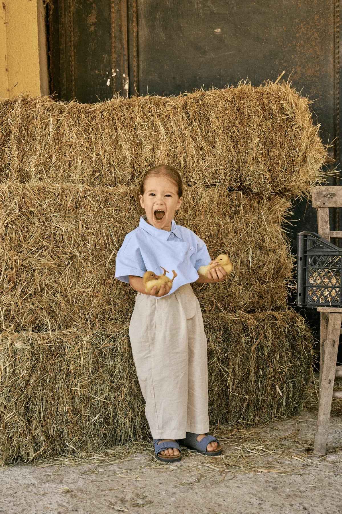 Patchwork Oxford Shirt Blue