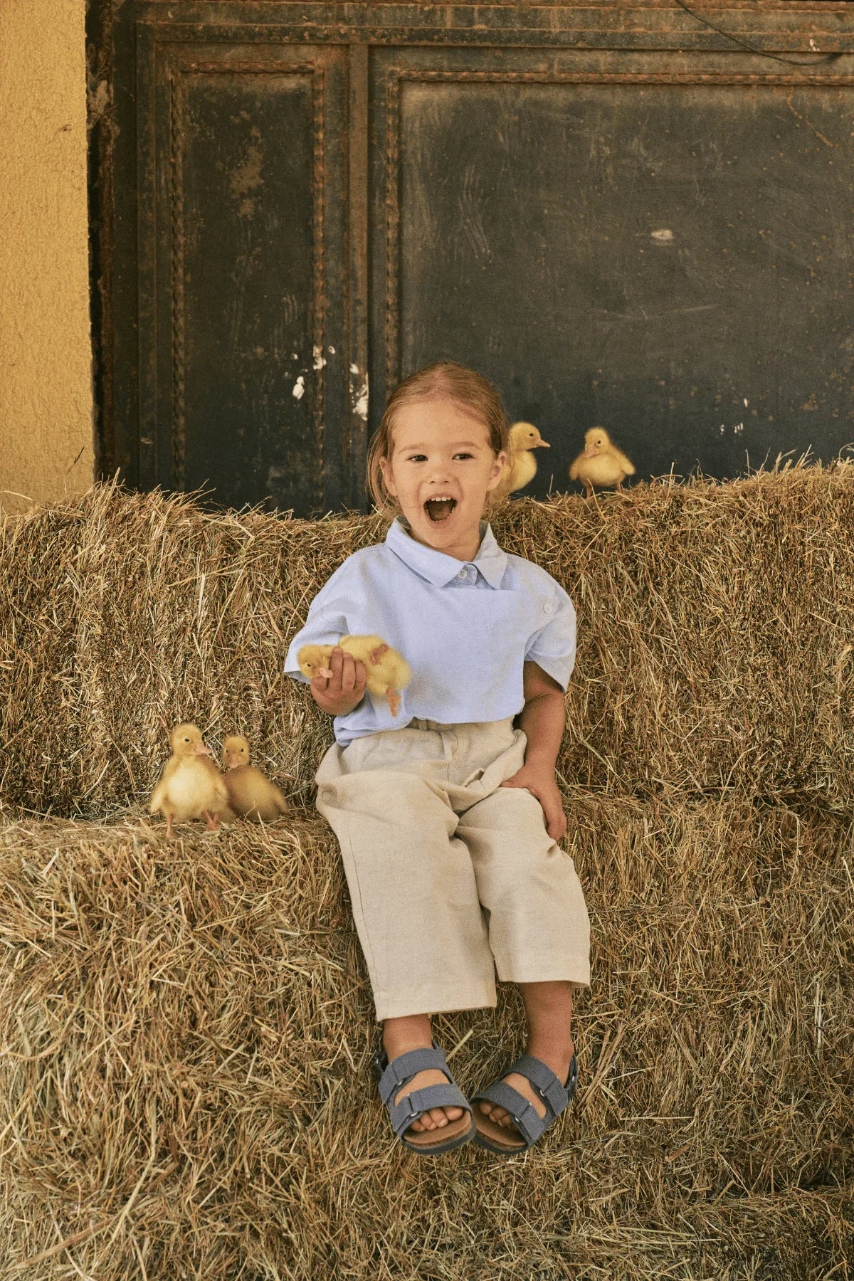 Patchwork Oxford Shirt Blue