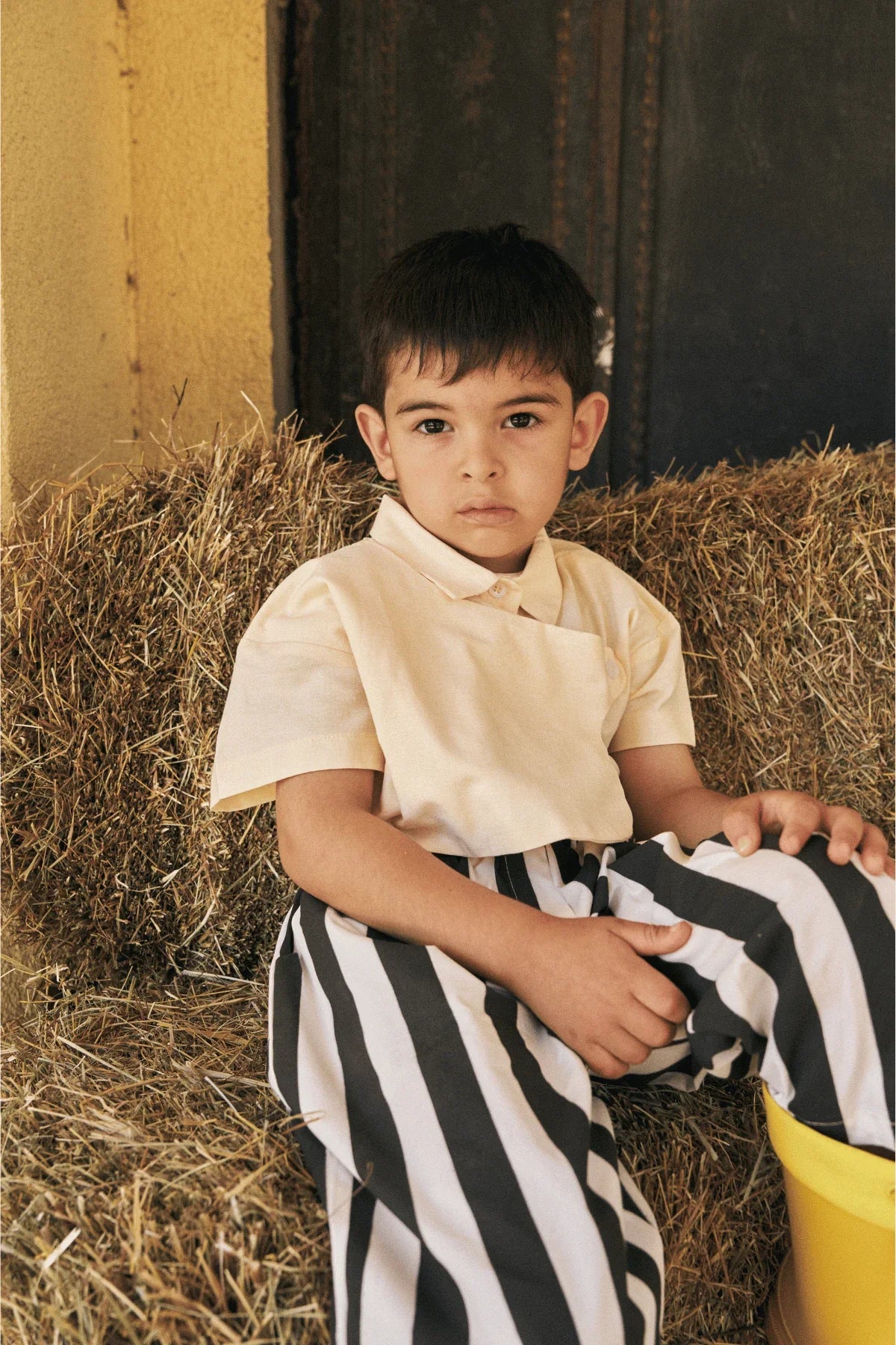 Patchwork Oxford Shirt Yellow