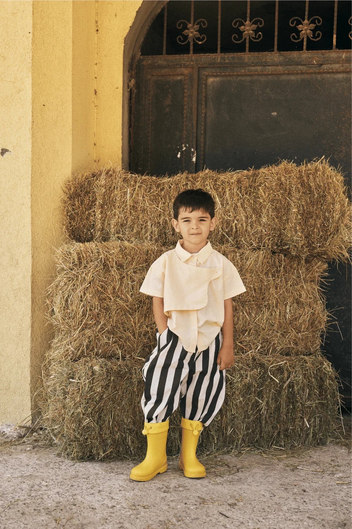 Patchwork Oxford Shirt Yellow