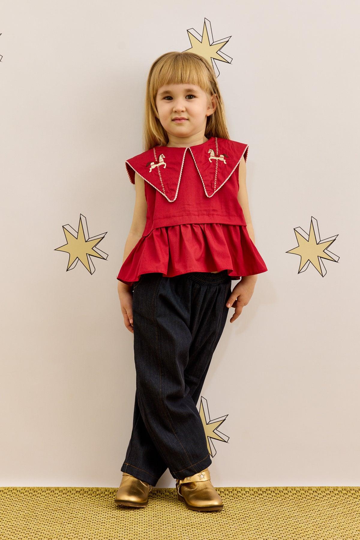 Peplum Gömlek Kırmızı