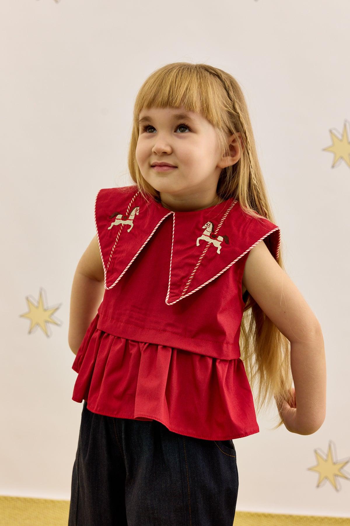 Peplum Gömlek Kırmızı