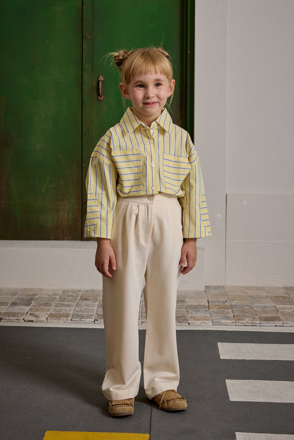 Pile Detaylı Pantolon Bej