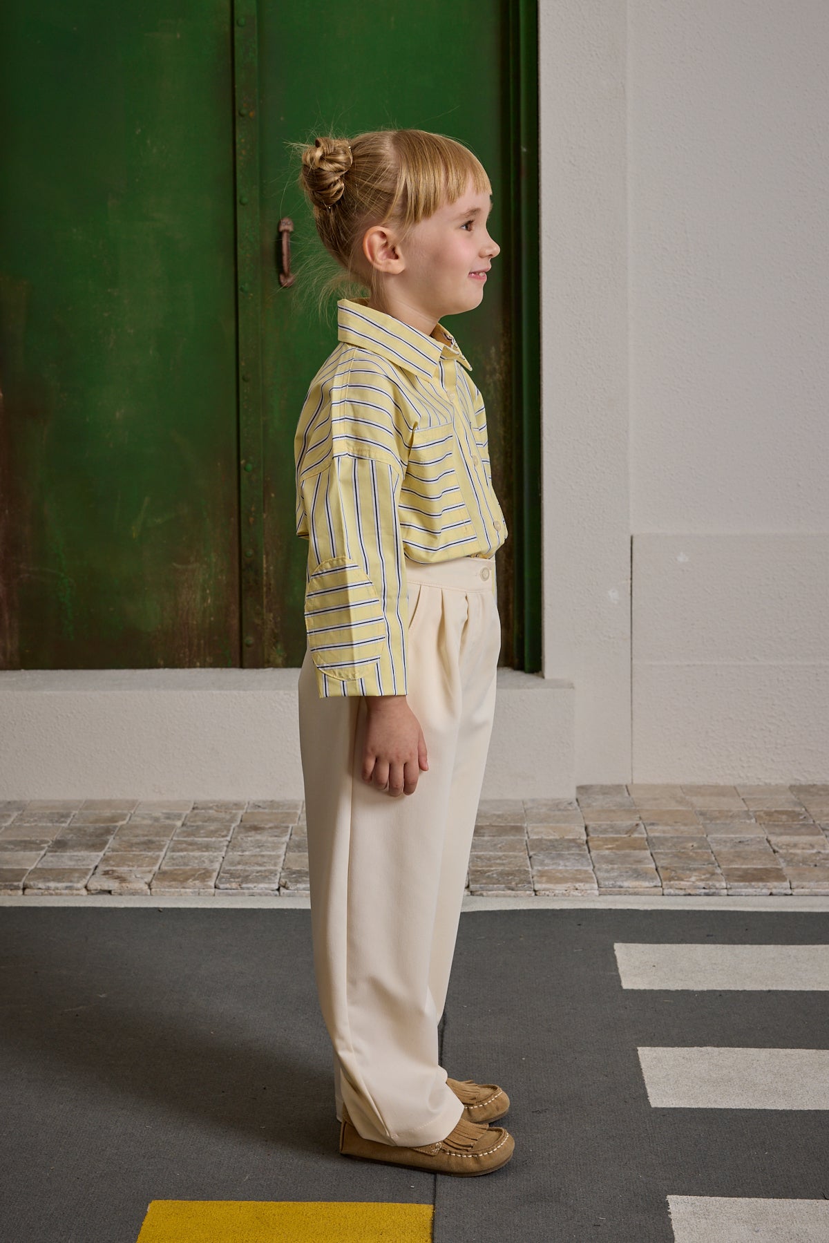 Pile Detaylı Pantolon Bej