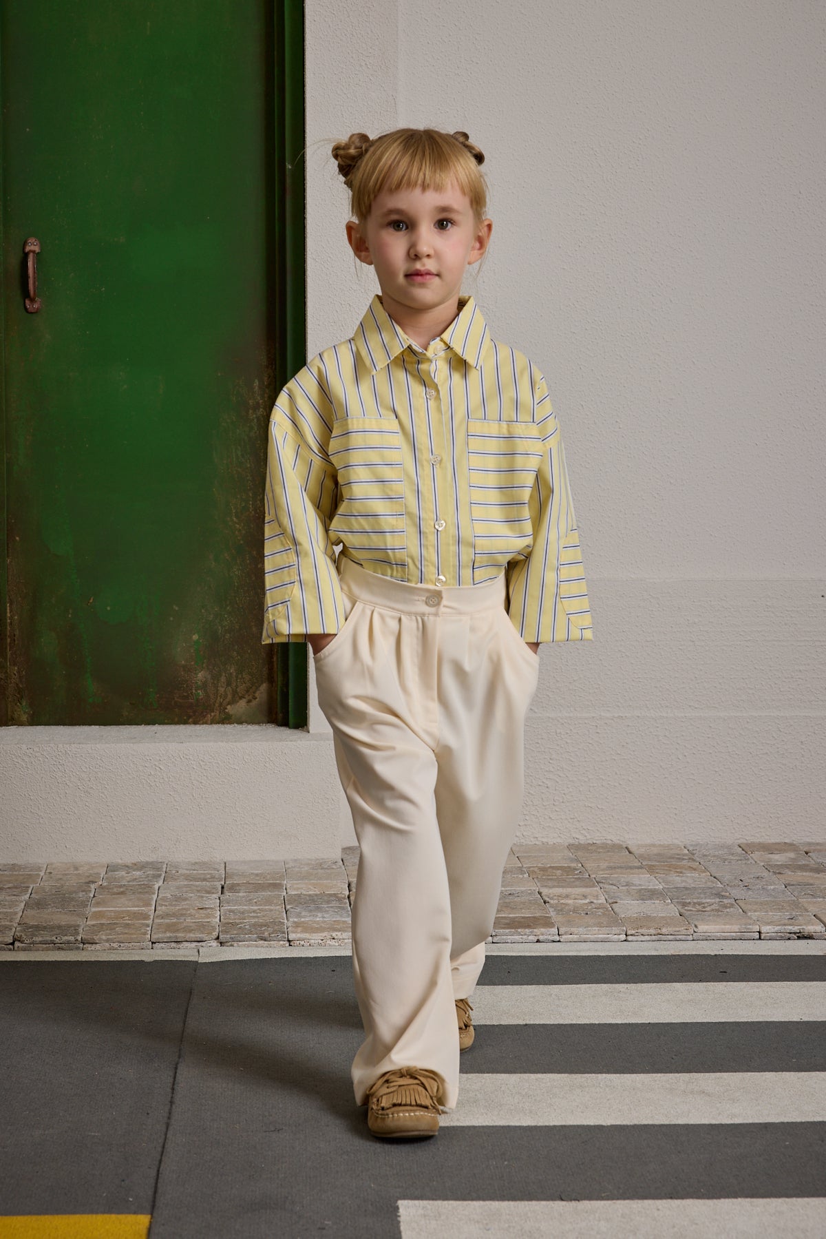 Pile Detaylı Pantolon Bej