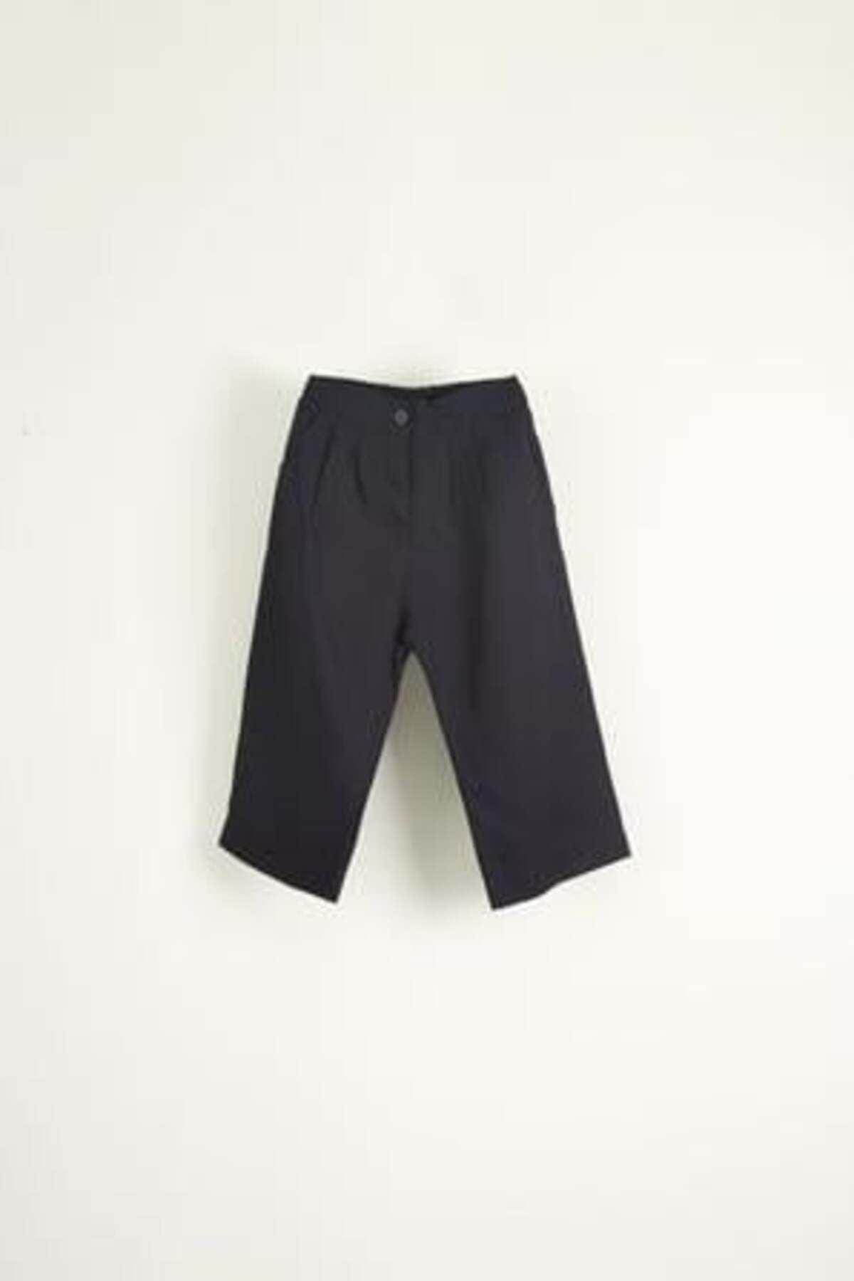 Pleated Detailed Trousers Dark Navy Blue