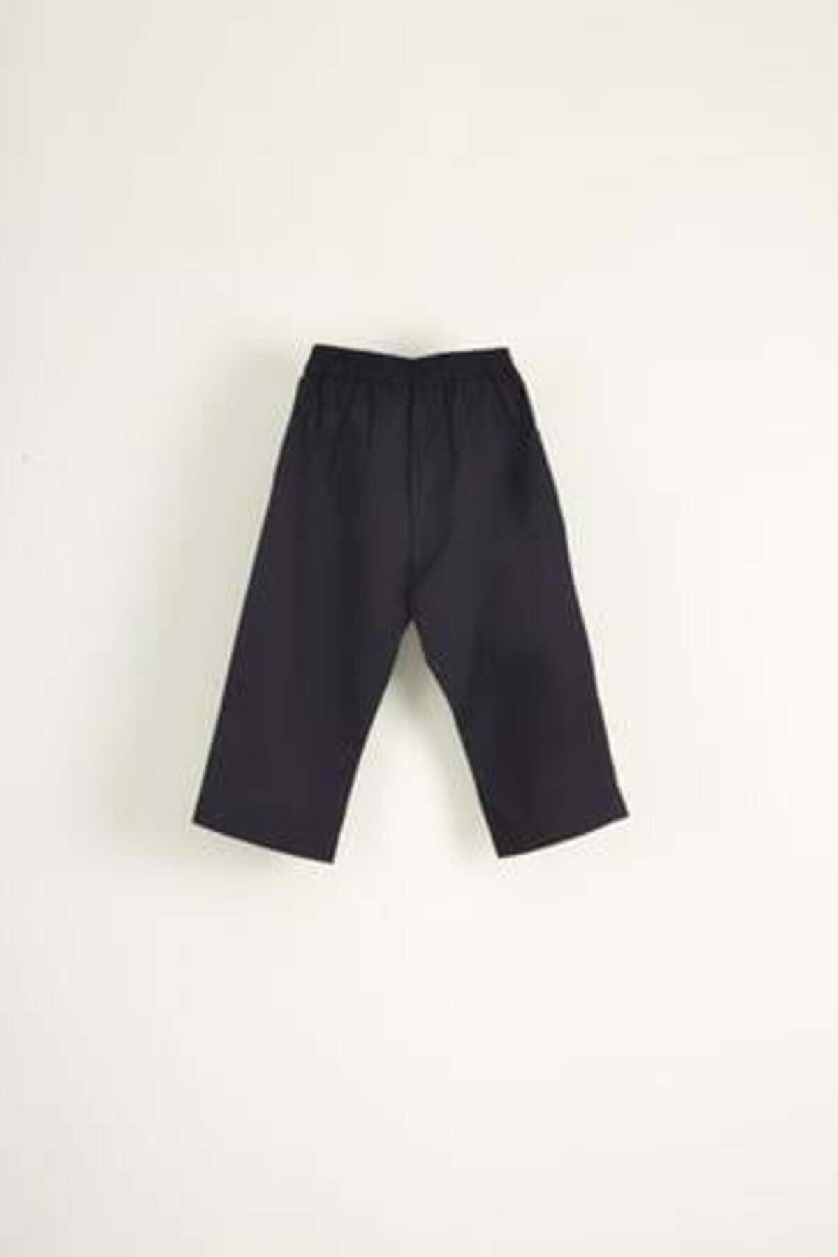 Pleated Detailed Trousers Dark Navy Blue