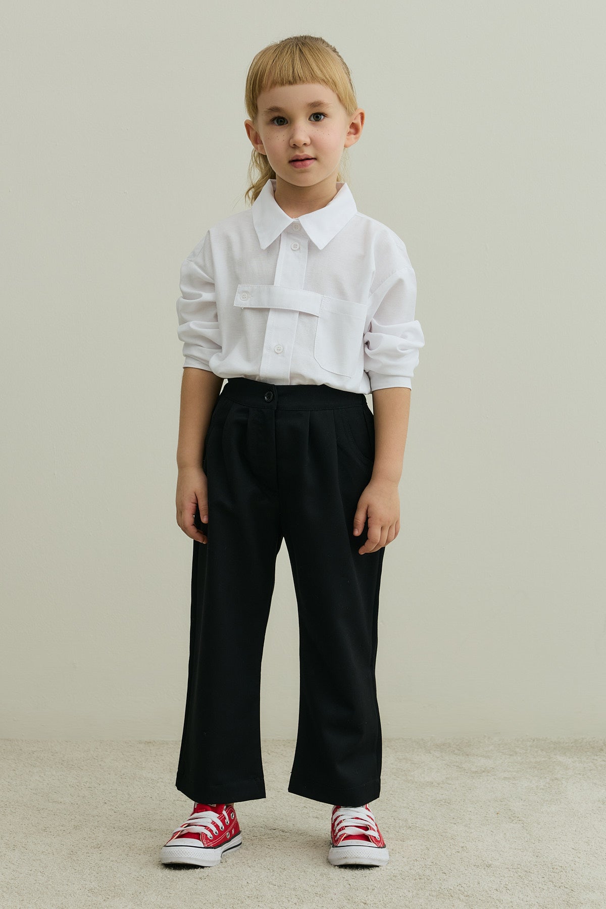 Pleated Detailed Trousers Black