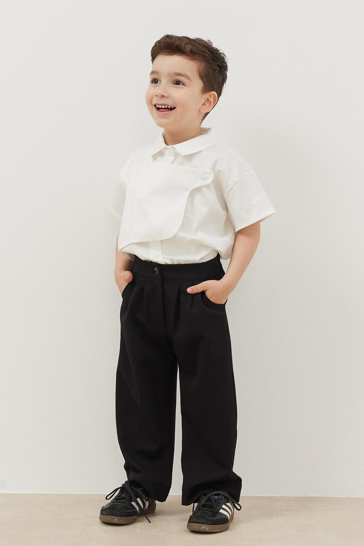 Pleated Detailed Trousers Black