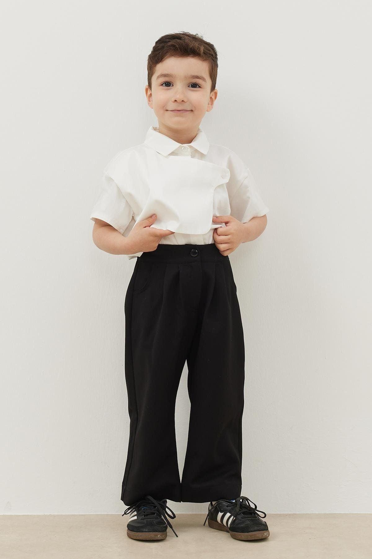 Pleated Detailed Trousers Black