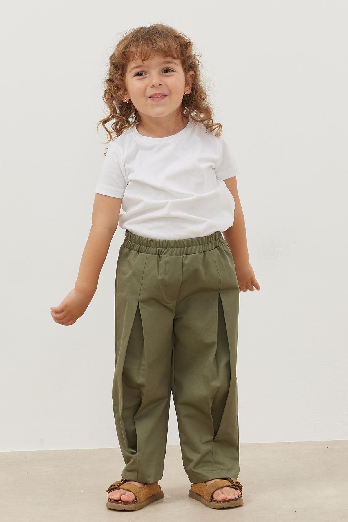 Pileli Pantolon Yeşil