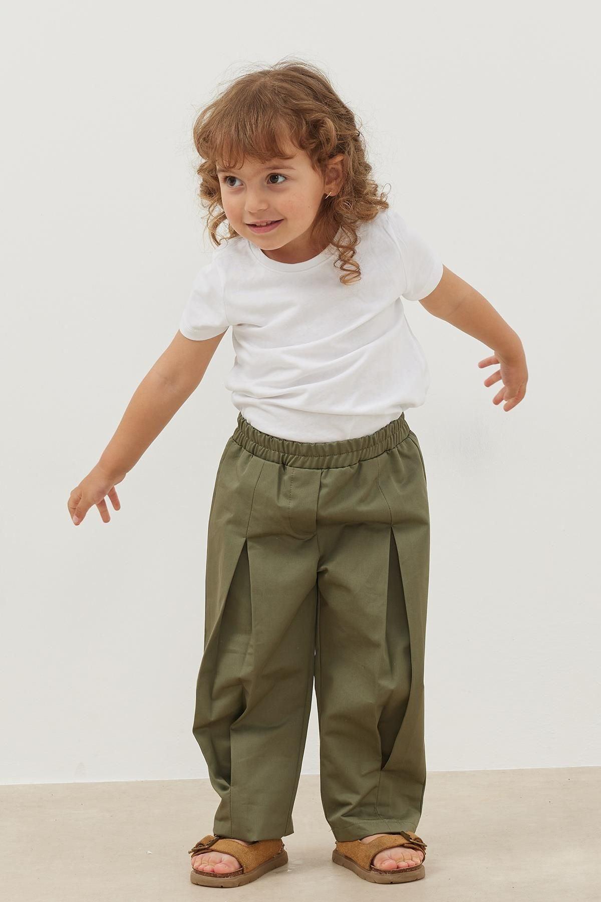 Pileli Pantolon Yeşil