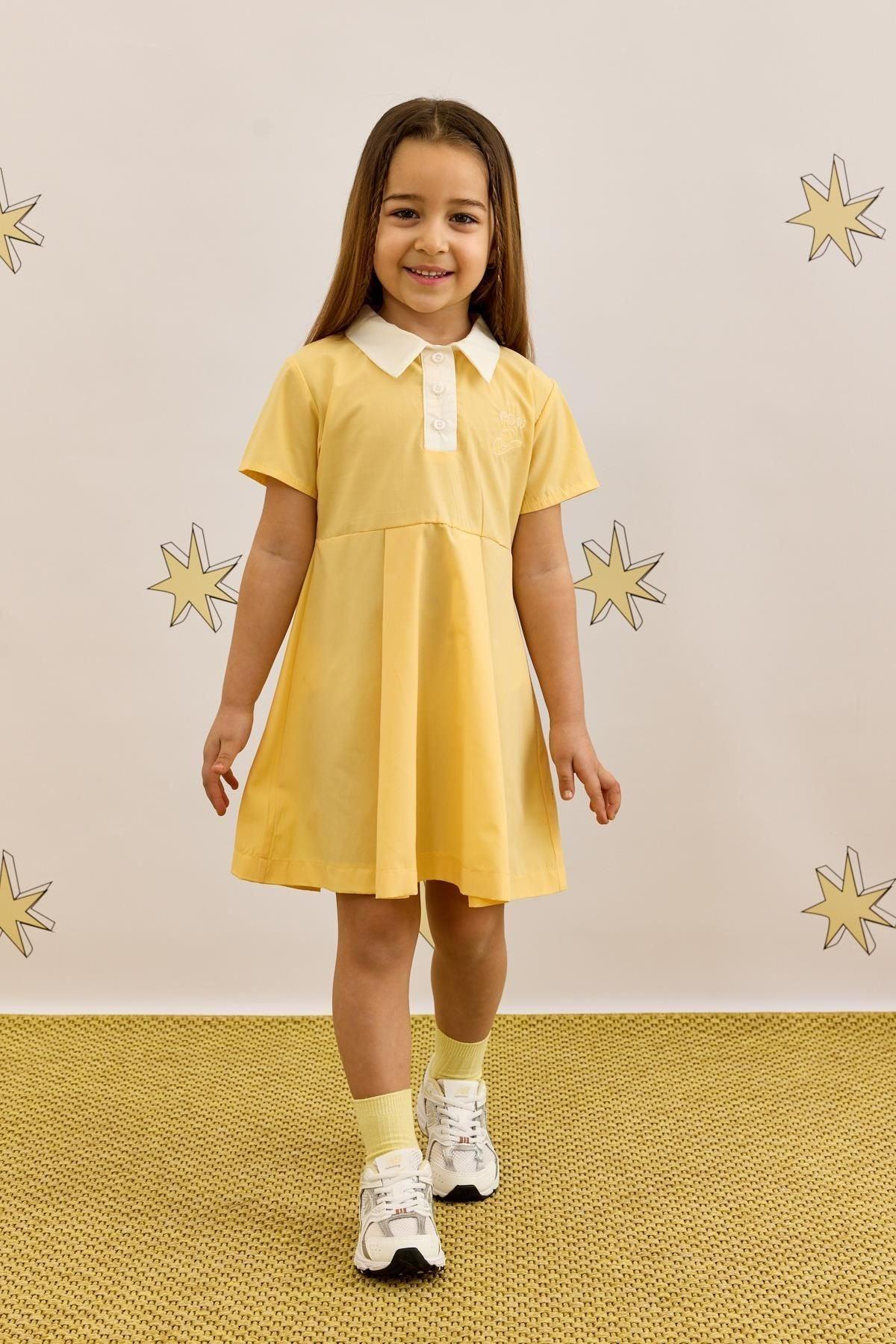 Polo Collar Dress Yellow