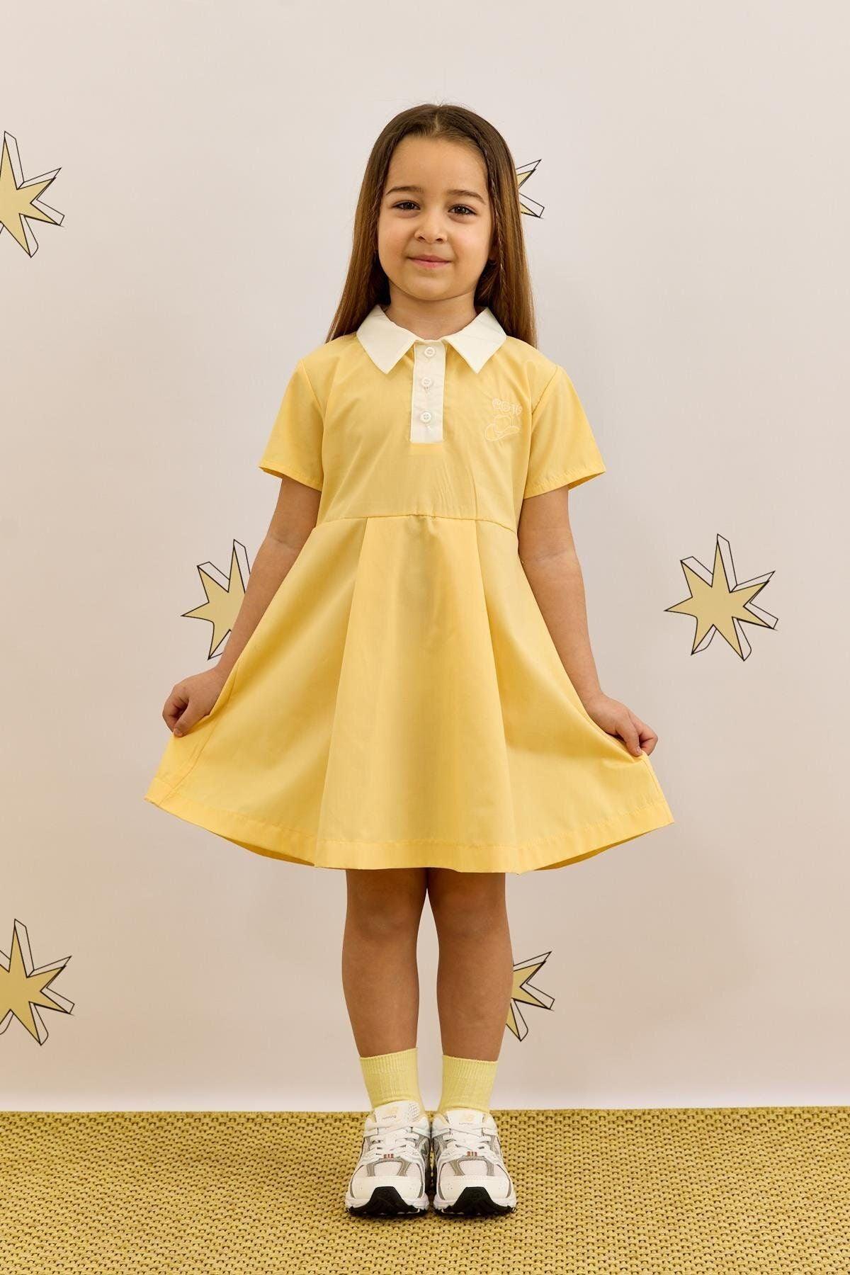 Polo Collar Dress Yellow