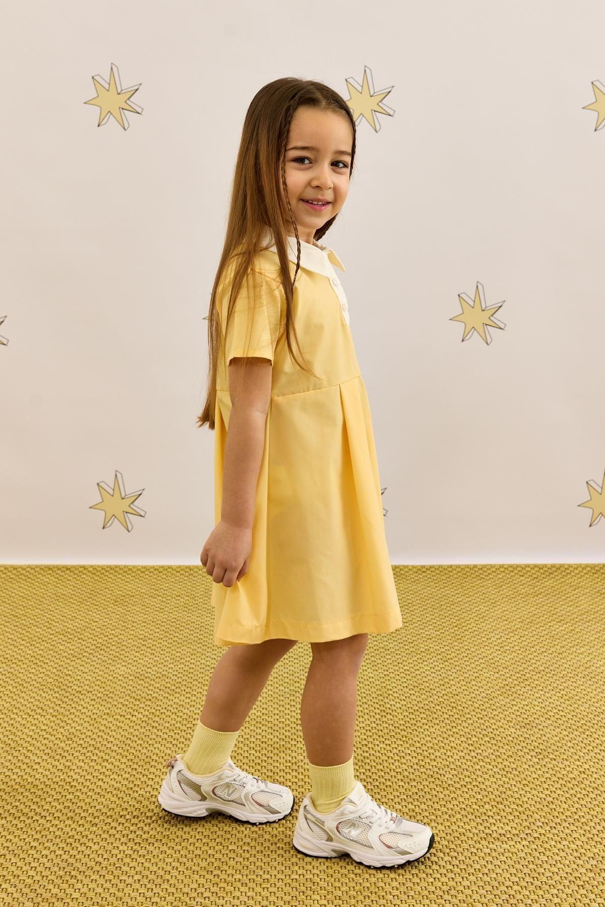 Polo Collar Dress Yellow