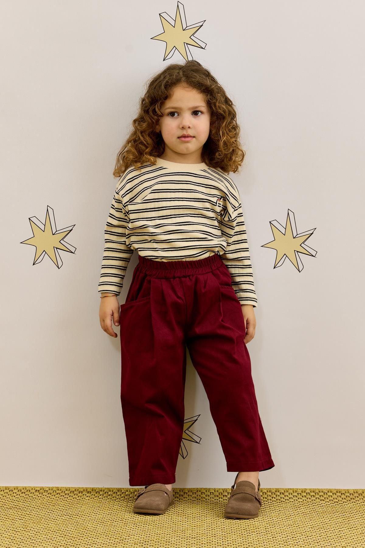 Relaxed Cut Trousers Burgundy