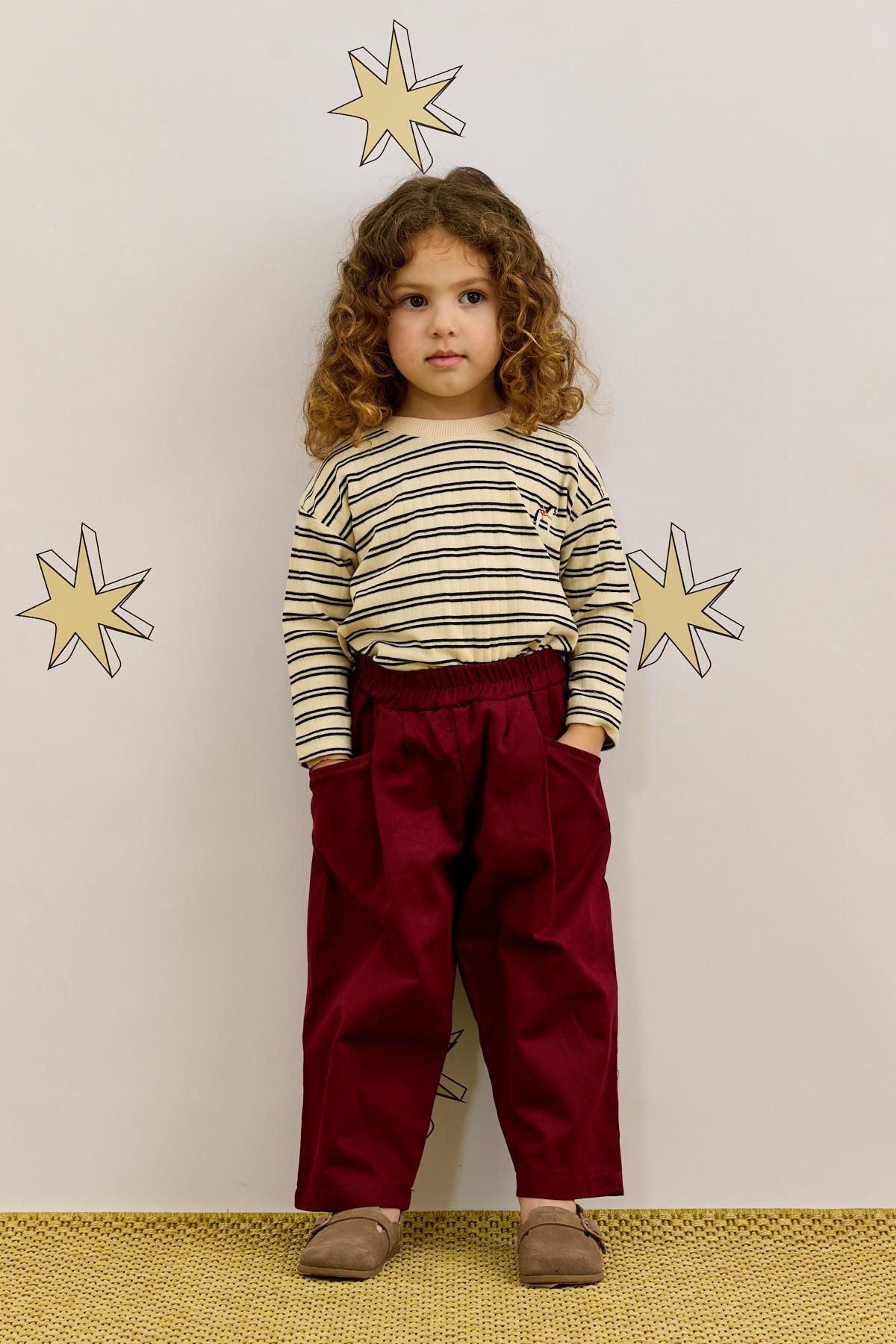 Relaxed Cut Trousers Burgundy