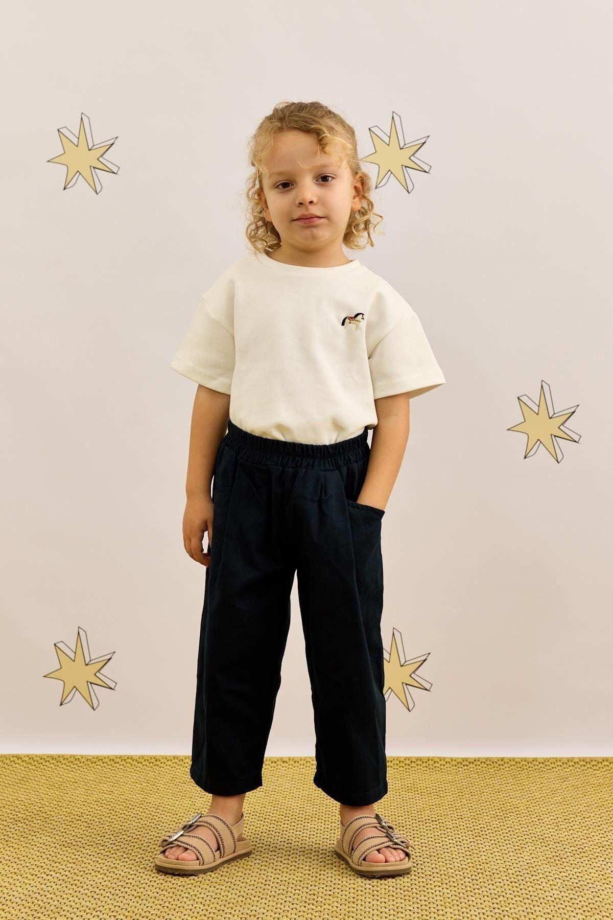 Relaxed Cut Trousers Navy Blue