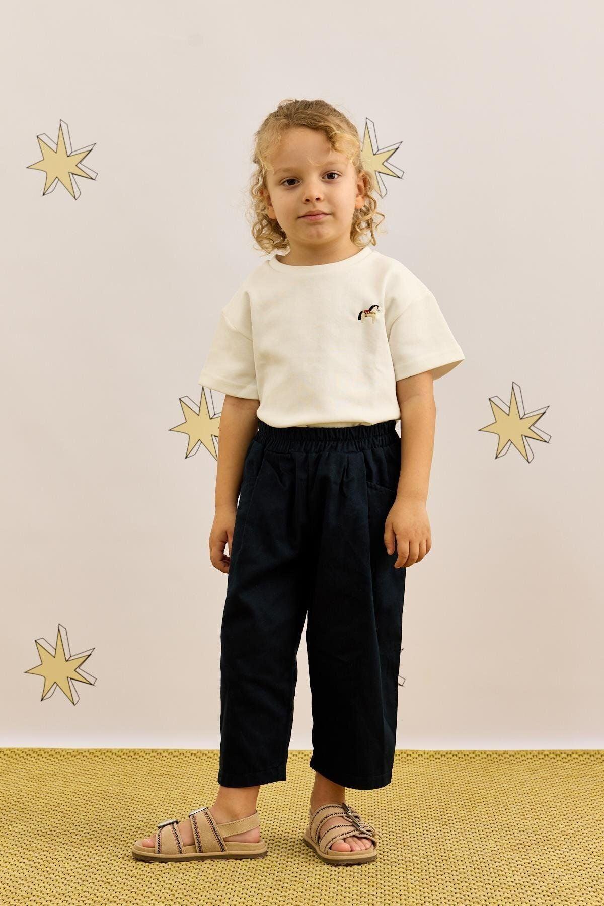 Relaxed Cut Trousers Navy Blue