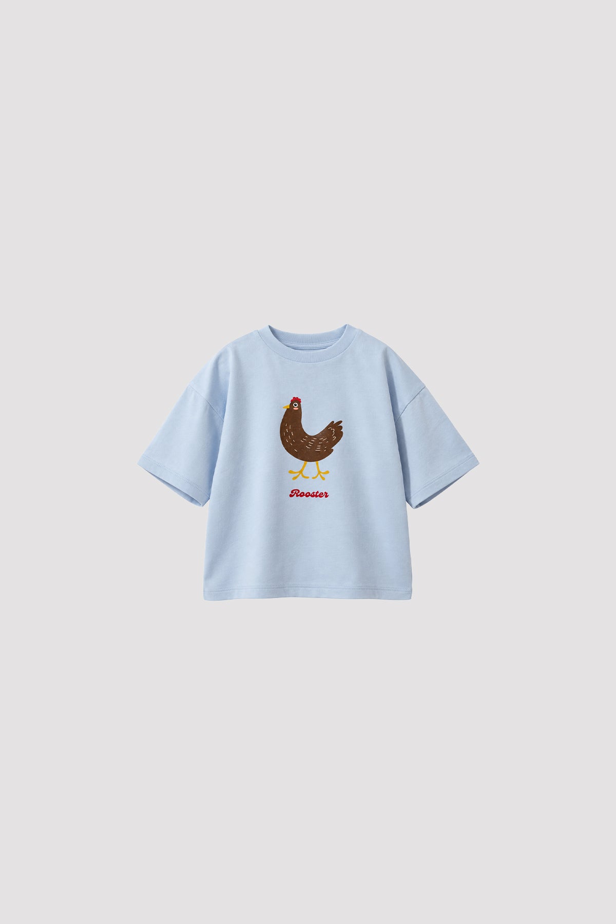 Roaster Baskı Oversize Pamuk Tişört Mavi - Fahhar Kids