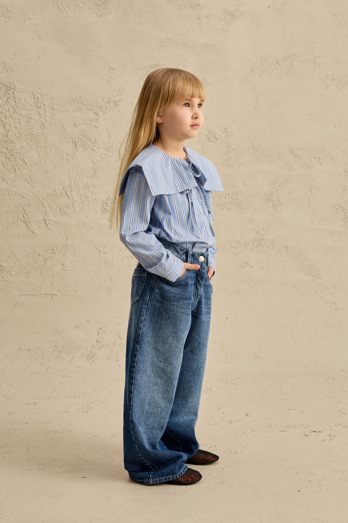 Straight Denim Pantolon Lacivert