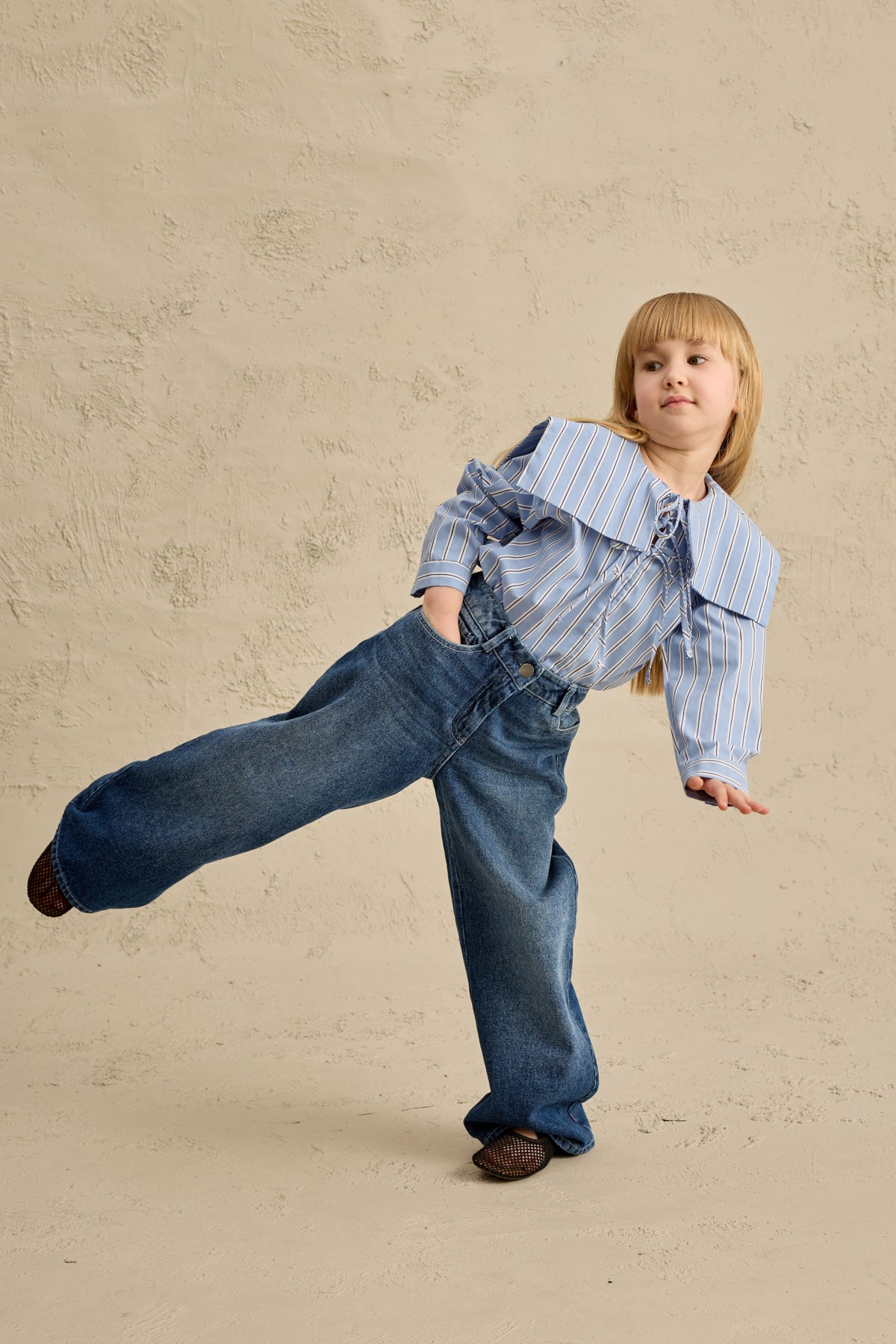 Straight Denim Pantolon Lacivert