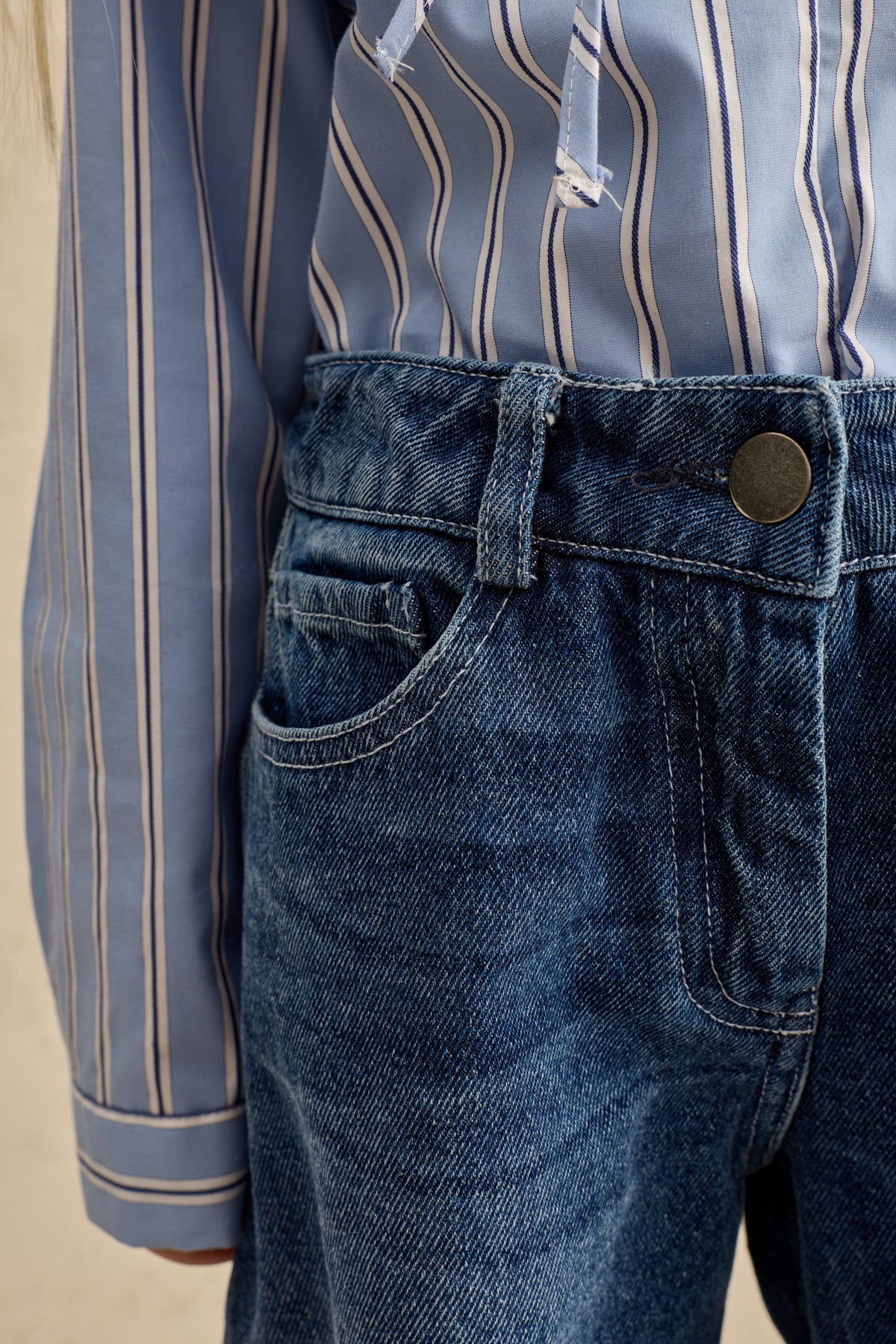 Straight Denim Pantolon Lacivert