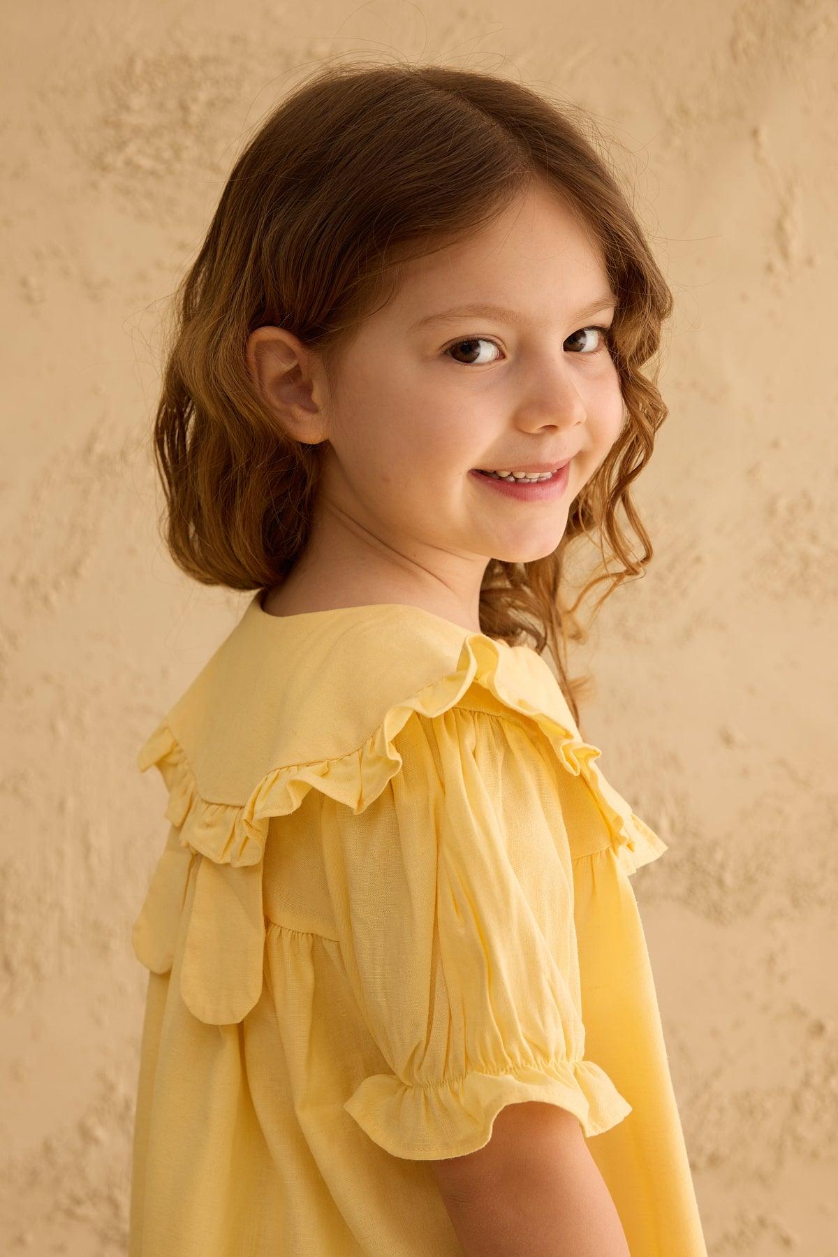 Tavşan Kulaklı Elbise Sarı