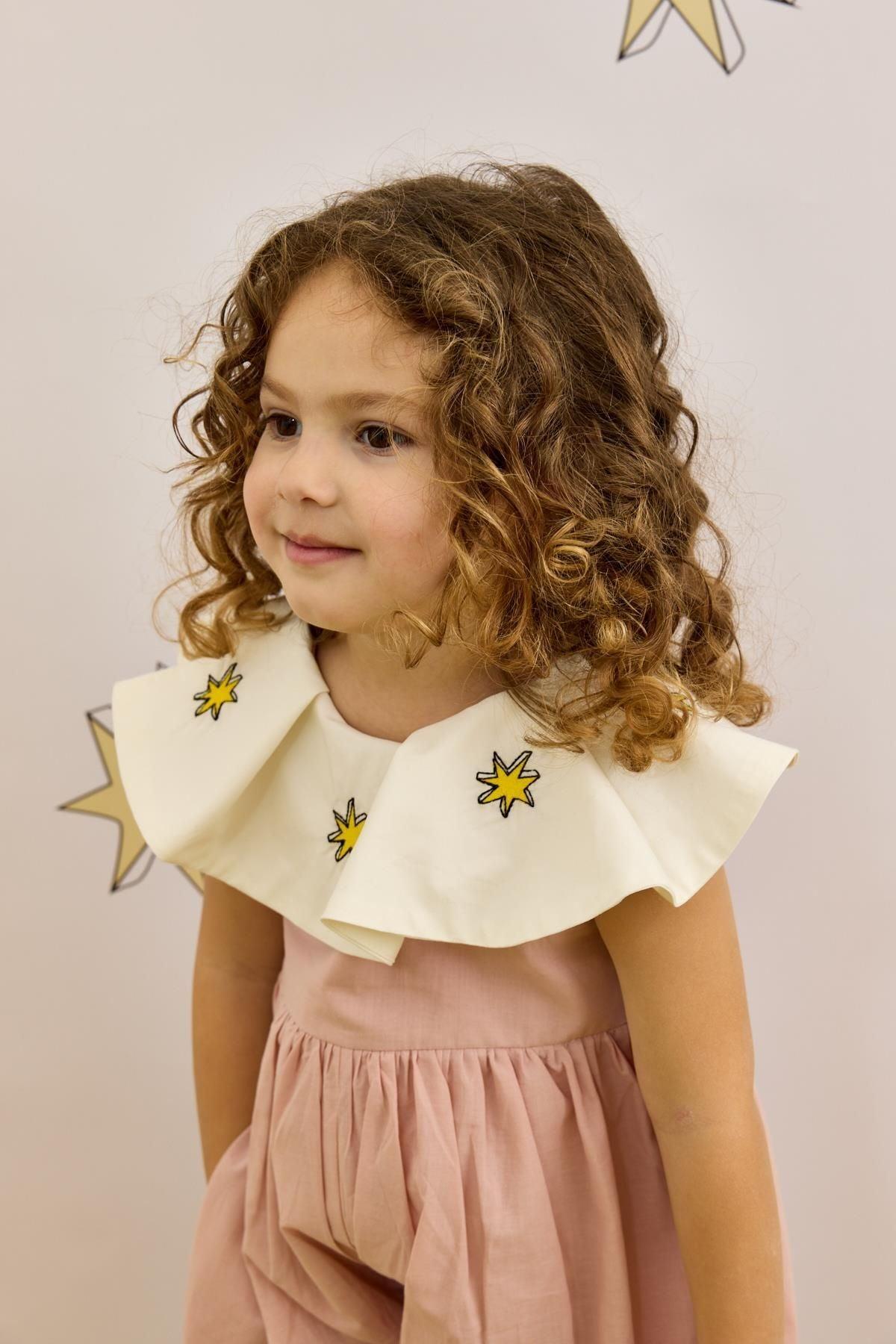 Yakalı Balon Tulum Pembe