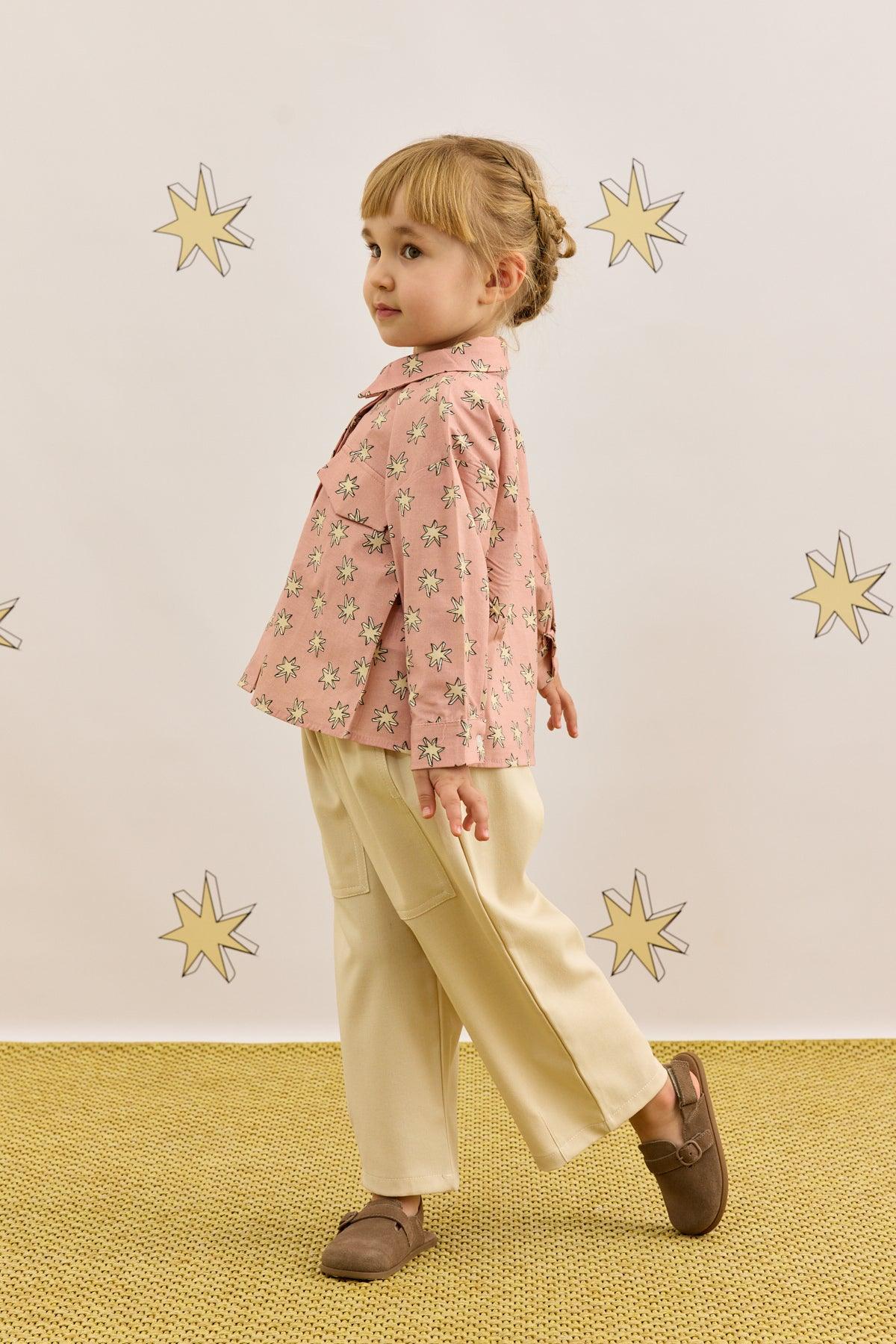 Yıldız Desen Gömlek Pembe