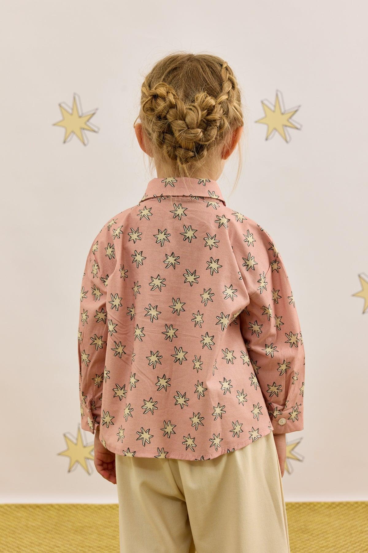 Yıldız Desen Gömlek Pembe