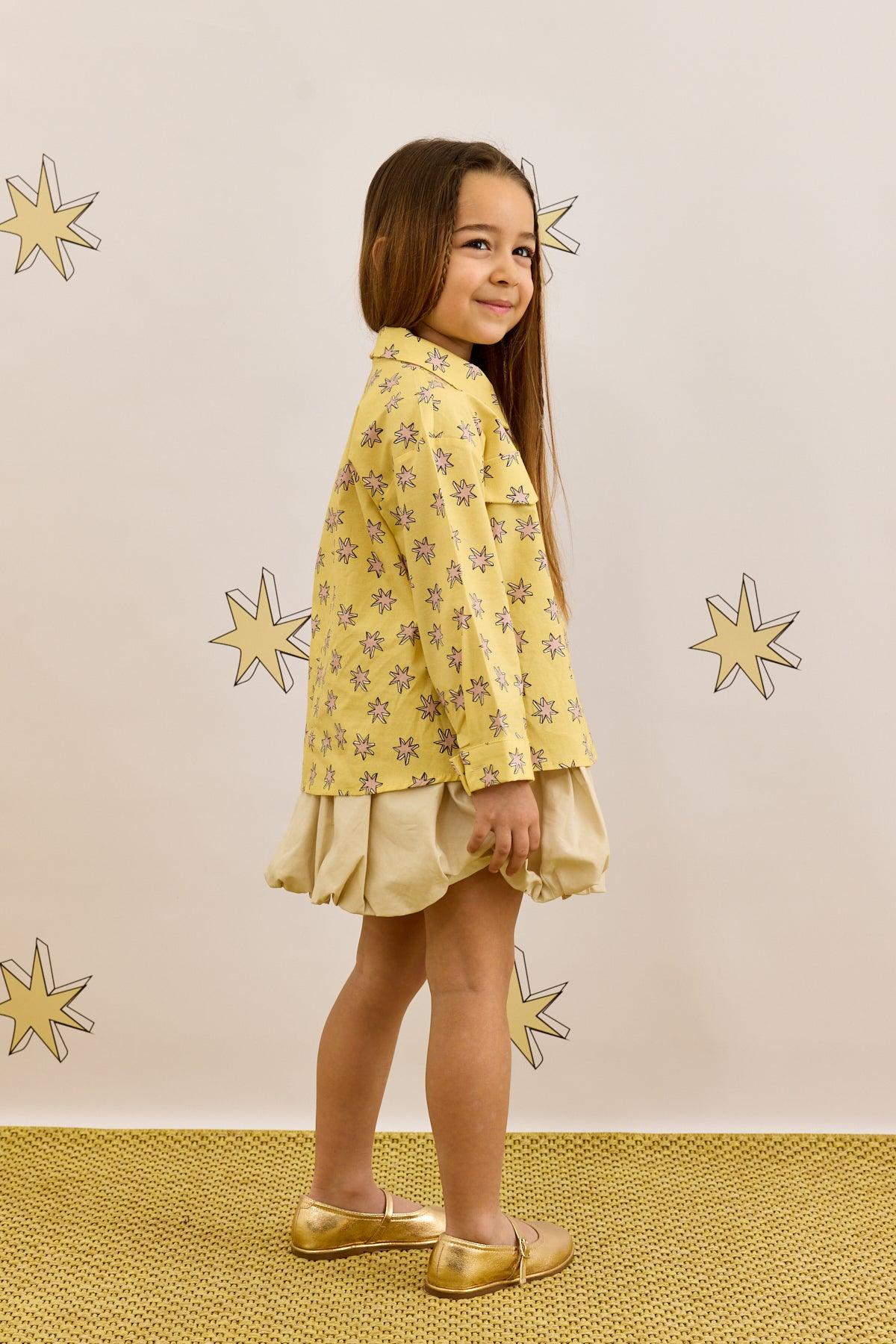 Yıldız Desen Gömlek Sarı