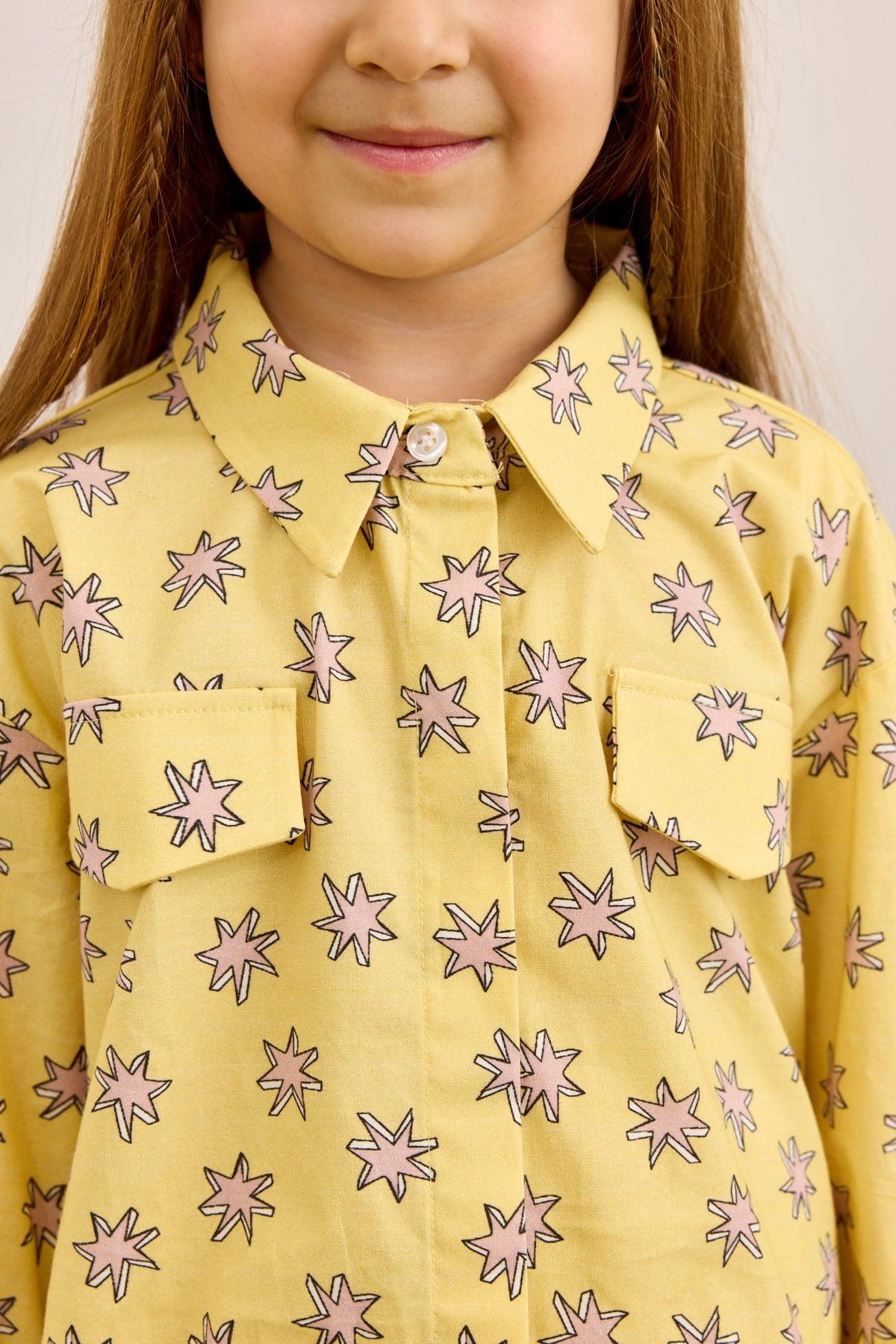 Yıldız Desen Gömlek Sarı
