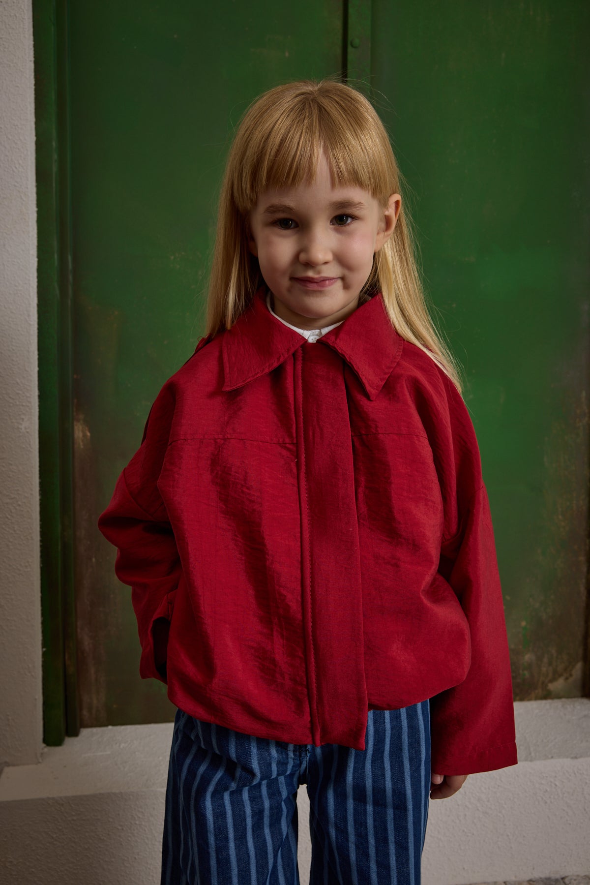 Epaulette Bomber Jacket Red