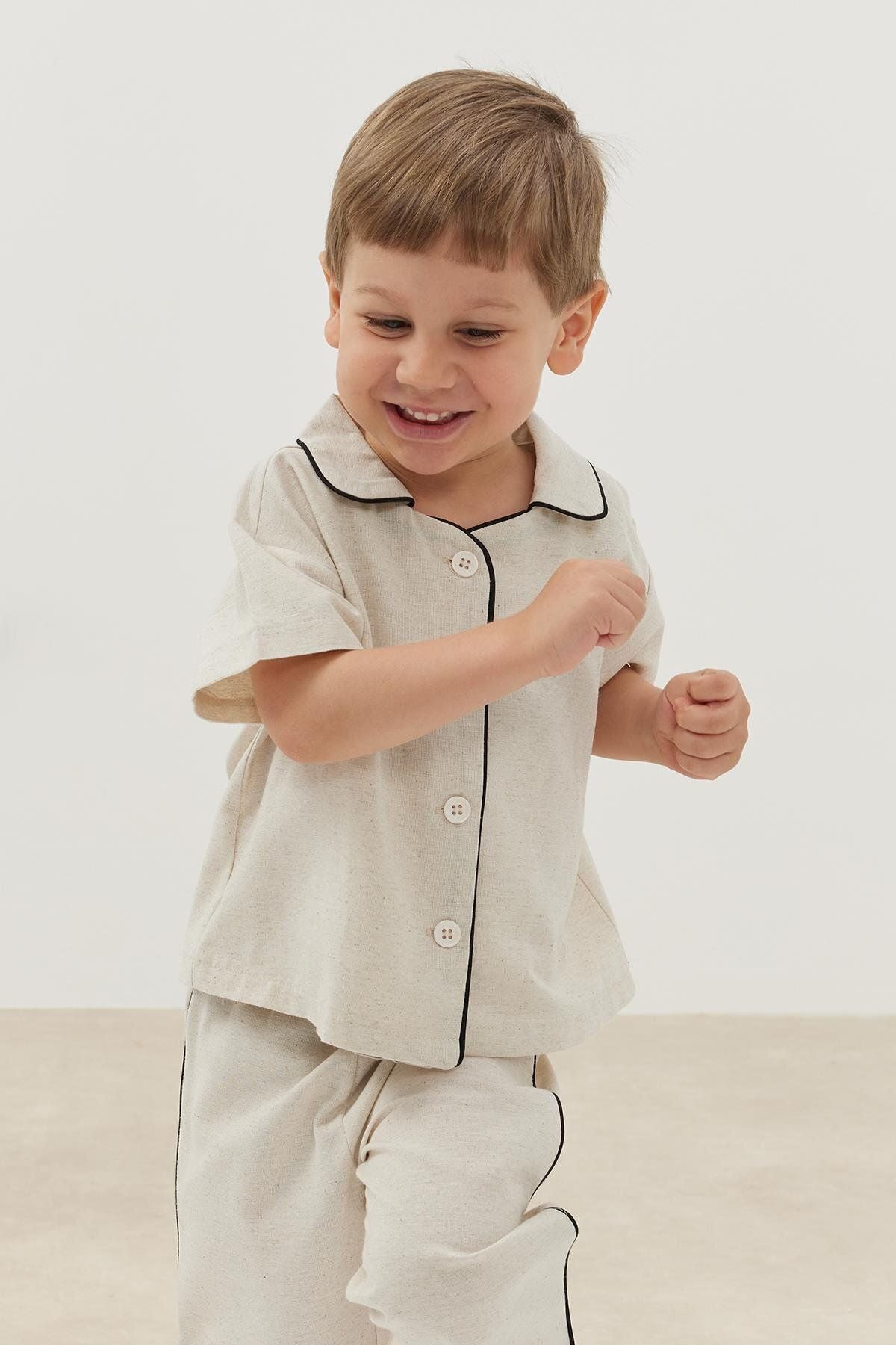 Biyeli Keten Takım Bej