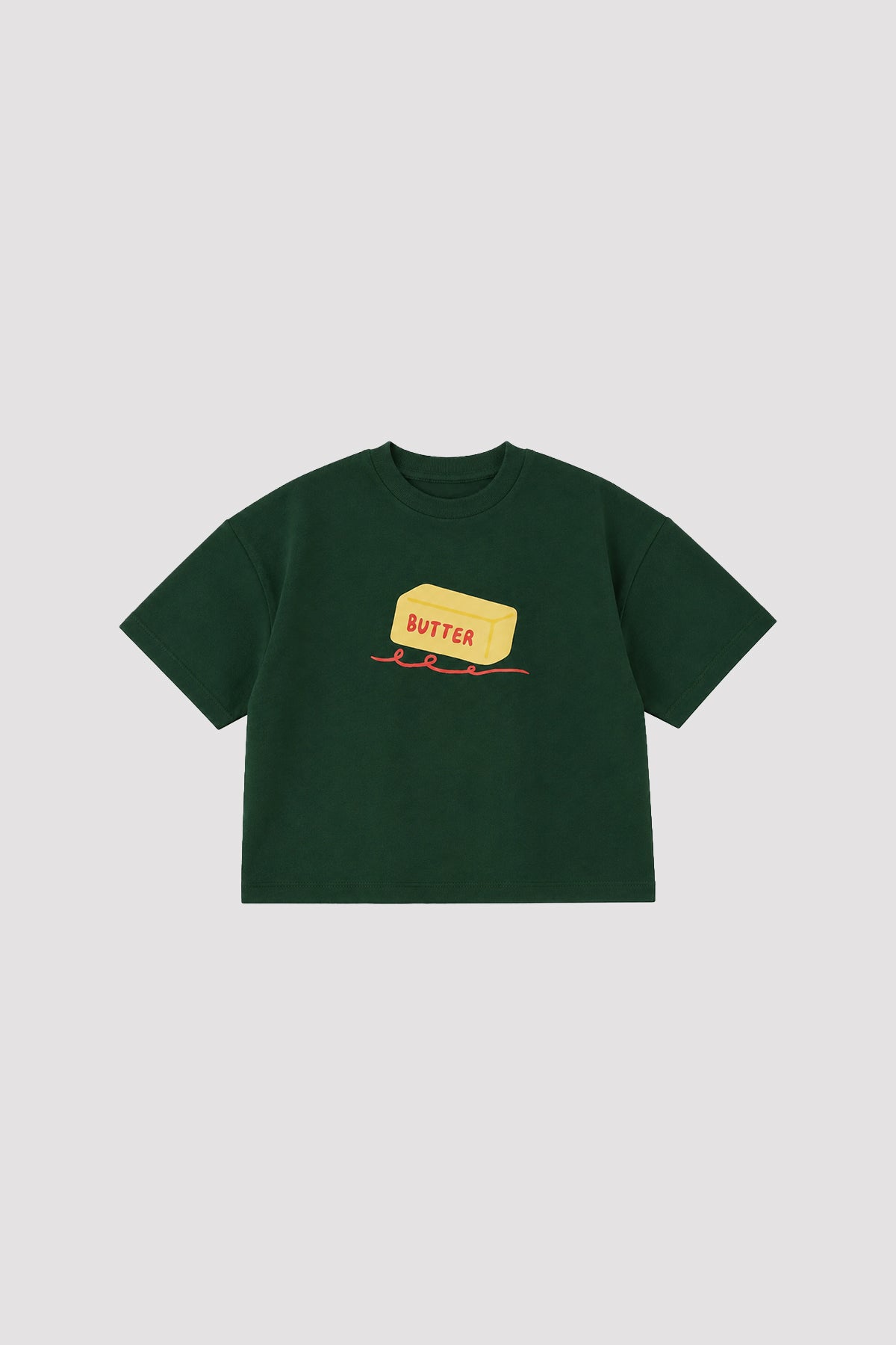 Butter Baskı Oversize Pamuk Tişört Yeşil