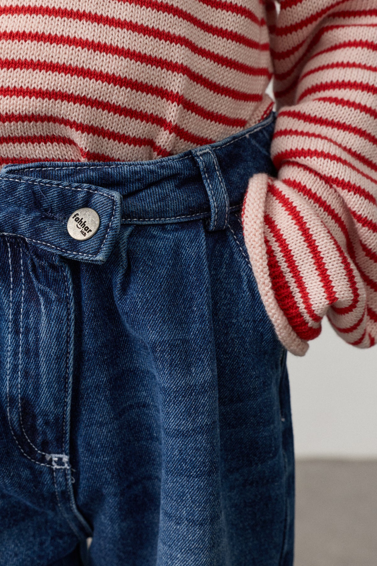 Çapraz Belli Bomb Denim Pantolon Lacivert - Fahhar Kids