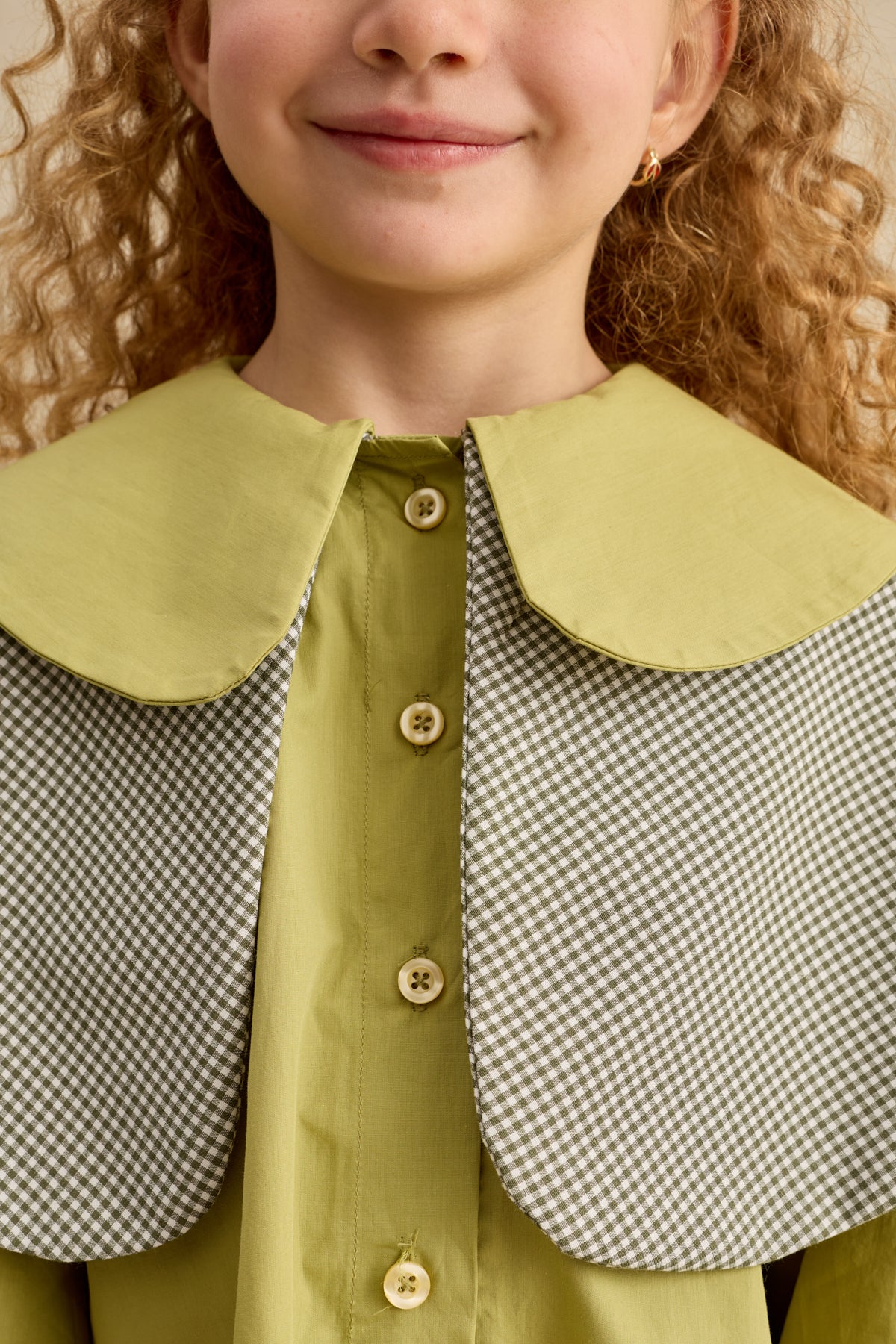 Çift Pötikare Yakalı Elbise Yeşil