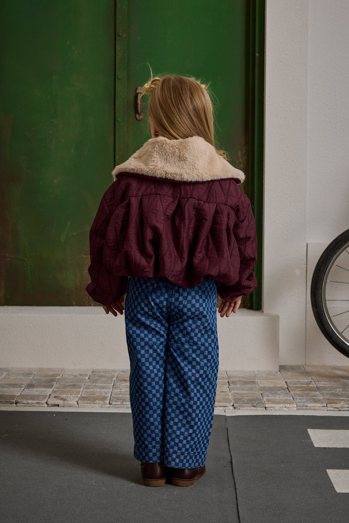 Çıkarılabilir Kürk Yakalı Mont Bordo