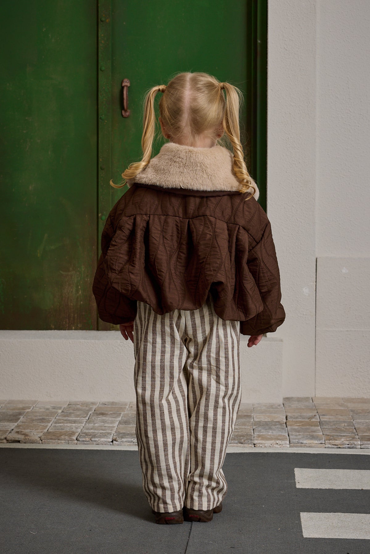 Çizgili Palazzo Pantolon Bej