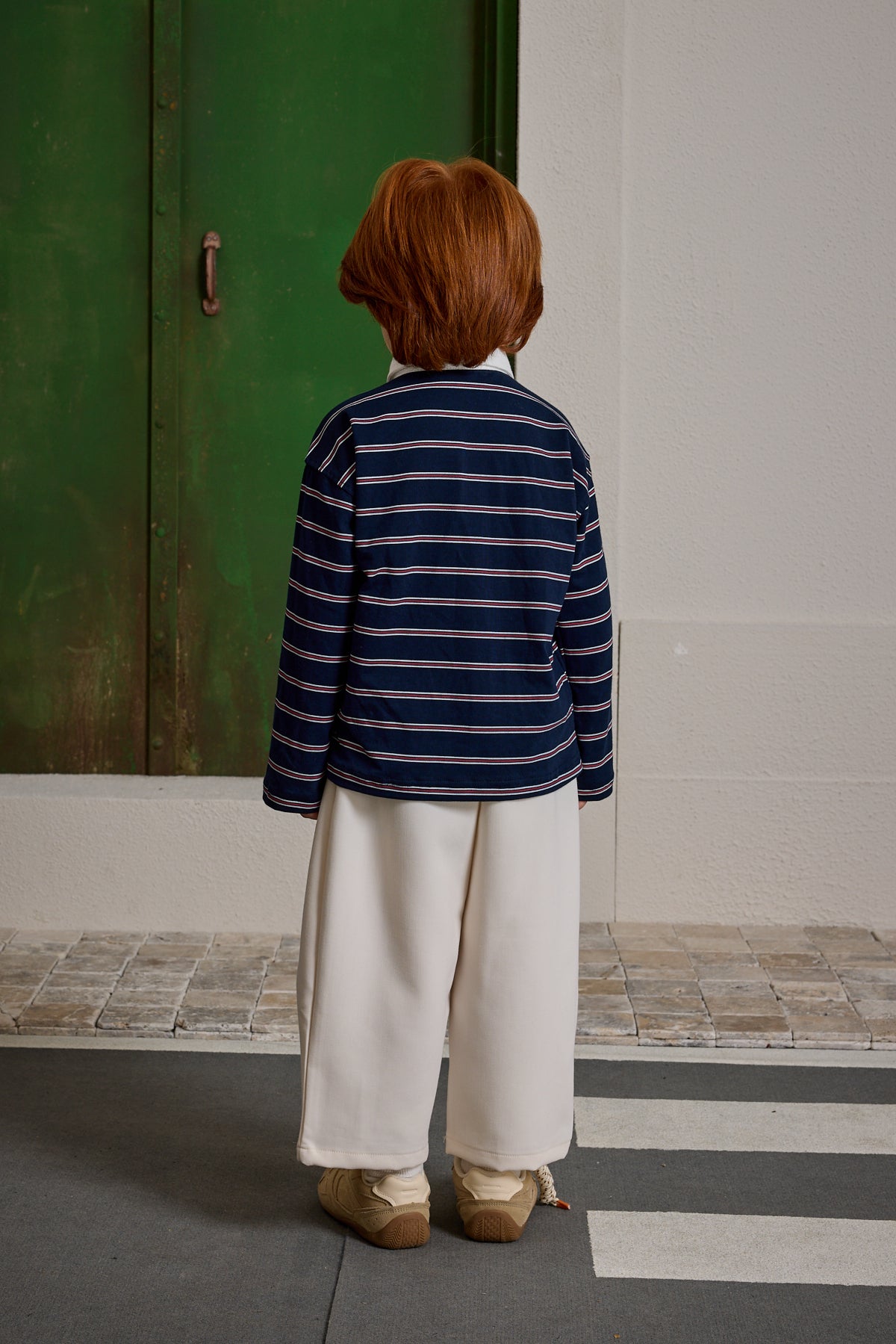 Çizgili Polo Yaka Lacivert