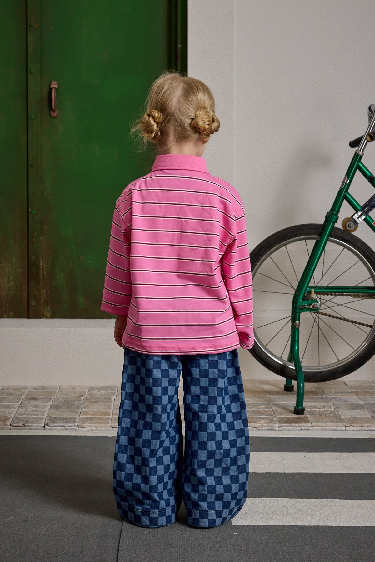 Çizgili Polo Yaka Pembe